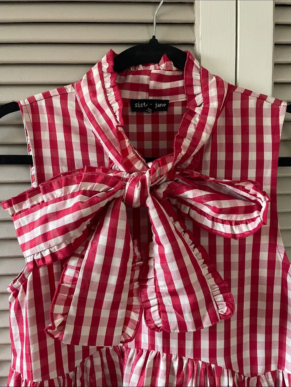 Sister Jane Stables Gingham Bow Midi Dress Sz S - Picture 2 of 6